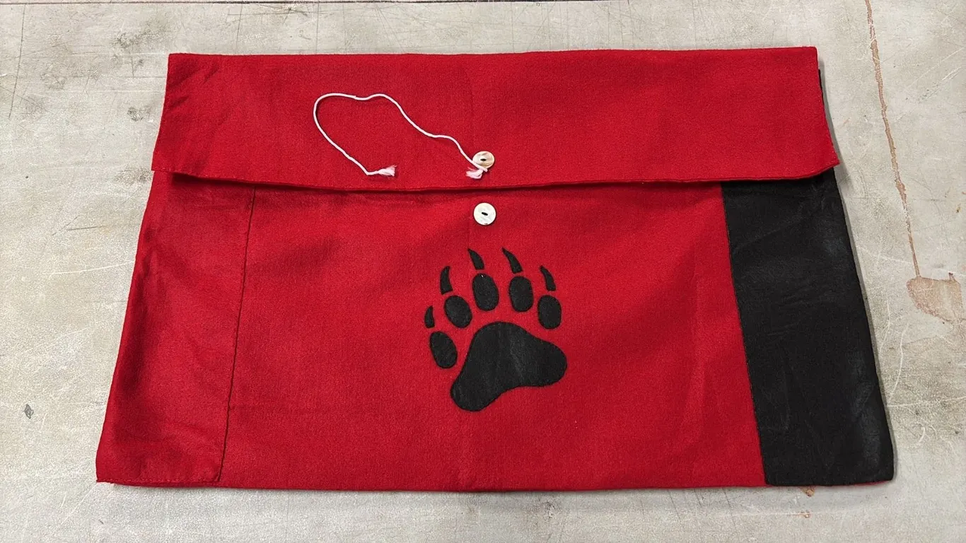 ORIGINAL PAUL JOHNNY FIRST NATIONS FLEECE BUTTON BAG