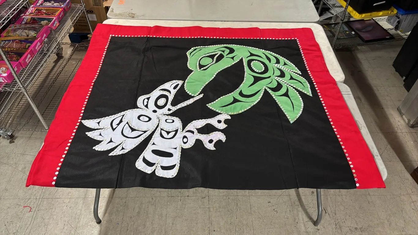 ORIGINAL PAUL JOHNNY FIRST NATIONS BUTTON BLANKET