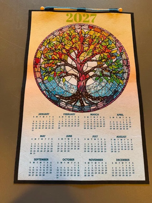 Handmade 2027 Wall Hanging Calendar