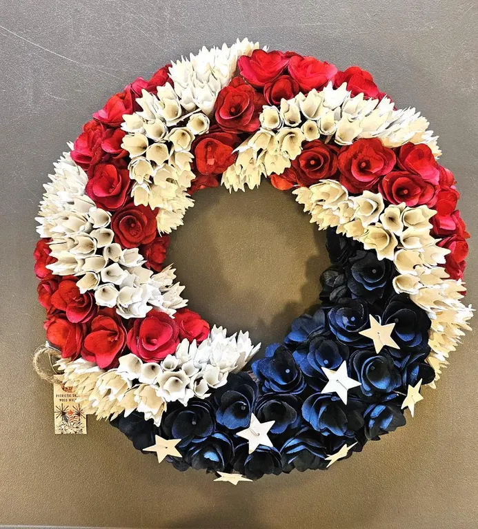 Wooden Patriotic Wreath