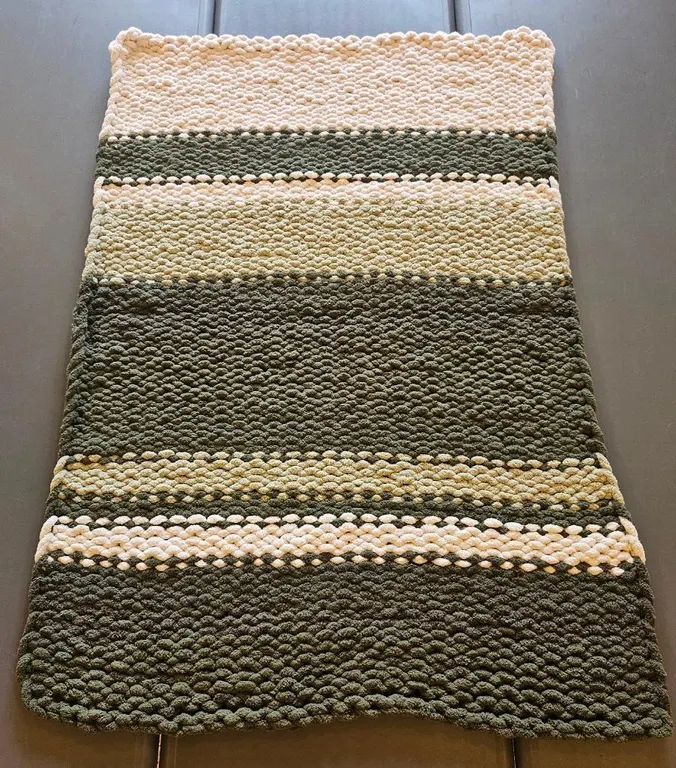Earth and Ivory Plush Hand Knit Blanket