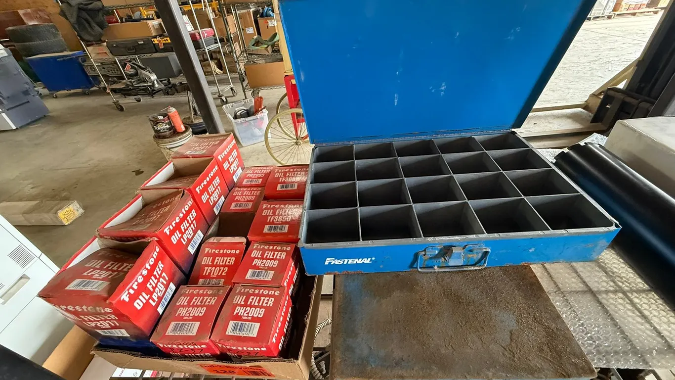 Fastenal Parts Bin With Firestone Oil Filters