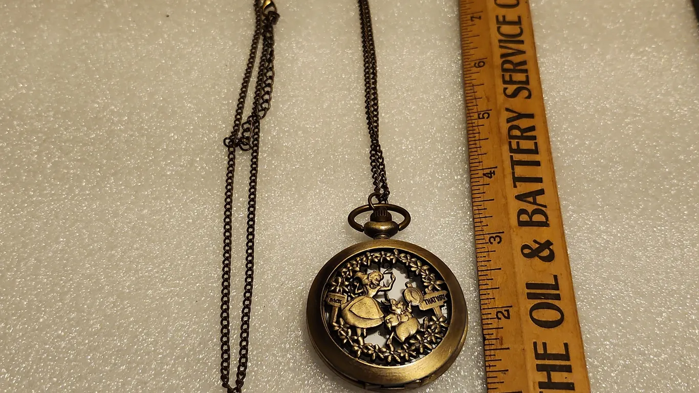 Alice In Wonderland Quartz Pocket Watch/Necklace