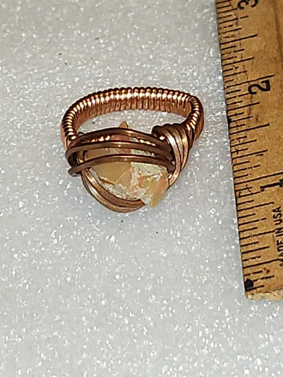 Handmade Crystal Ring Size 7.5