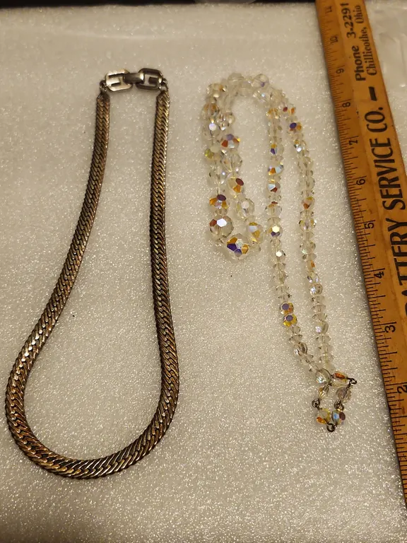 2 Necklaces Glass Bead & Givenchy