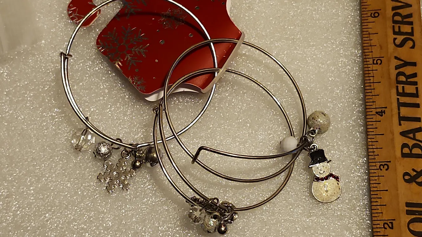 3Pk Of Christmas Charm Bracelets