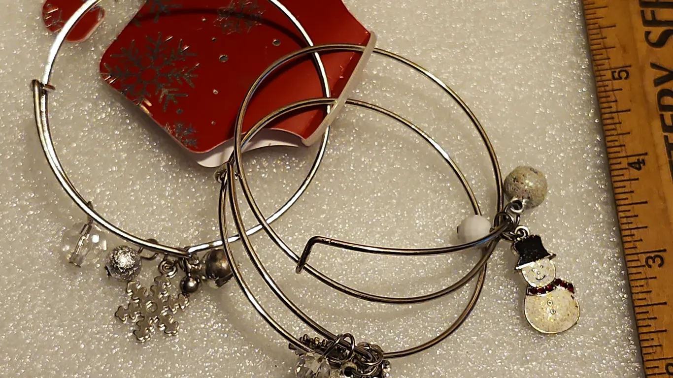 3Pk Of Christmas Charm Bracelets