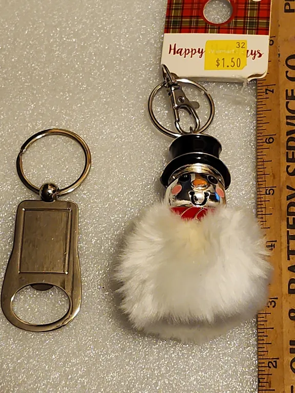 Happy Holidays Snowman & Bottle Opener Keychains