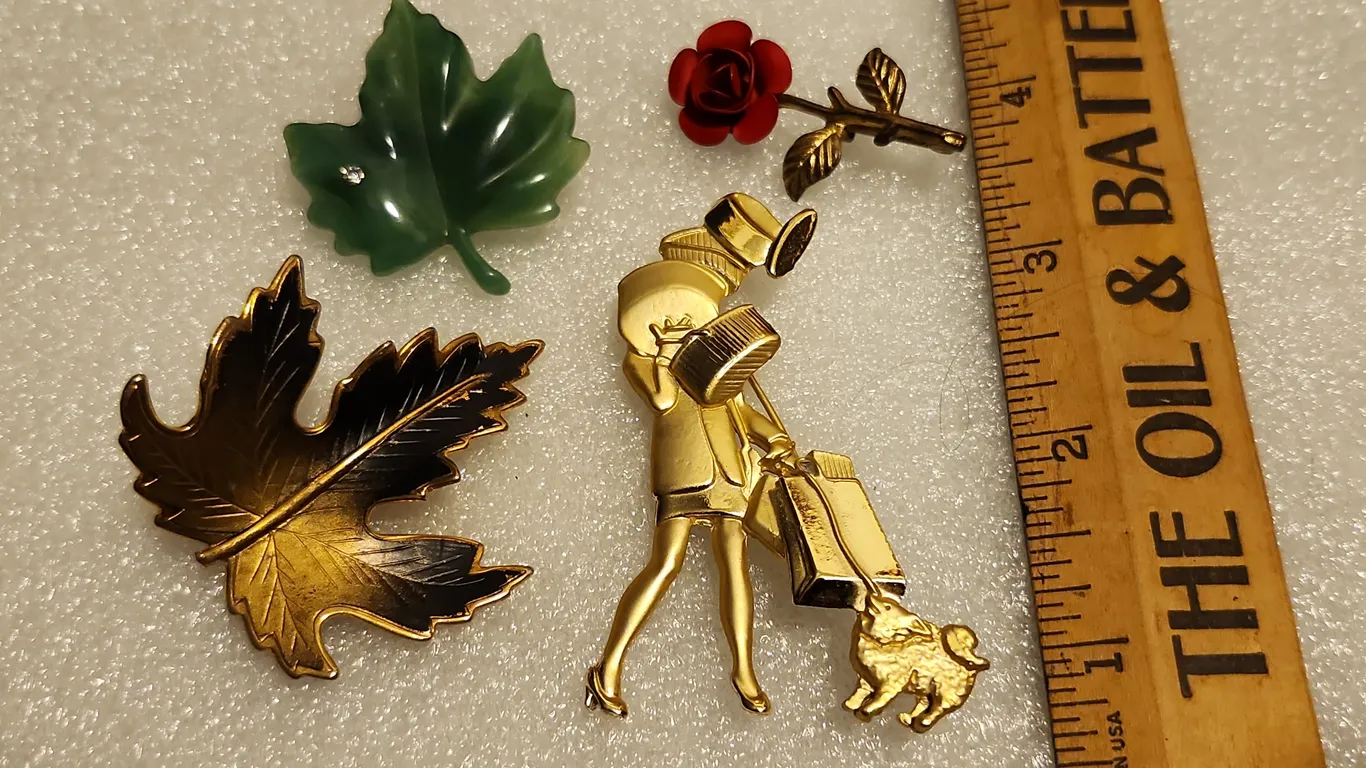 4 Brooches-1 Avon, Etc.