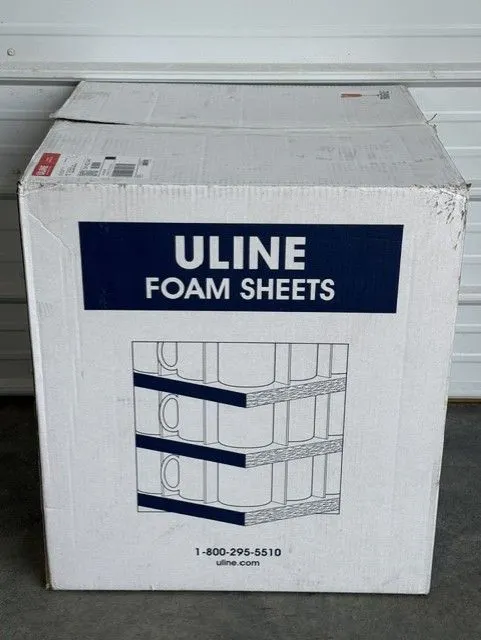 ULINE Pre-Cut Foam Sheets - 10" x 10" x 1/2"