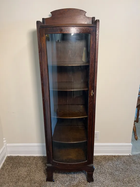 Curved Glass Front Curio Cabinet