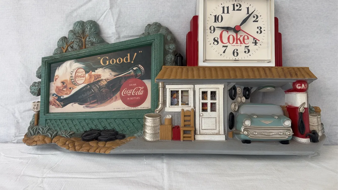 VTG 1990 Coca-Cola Route 66 Wall Clock