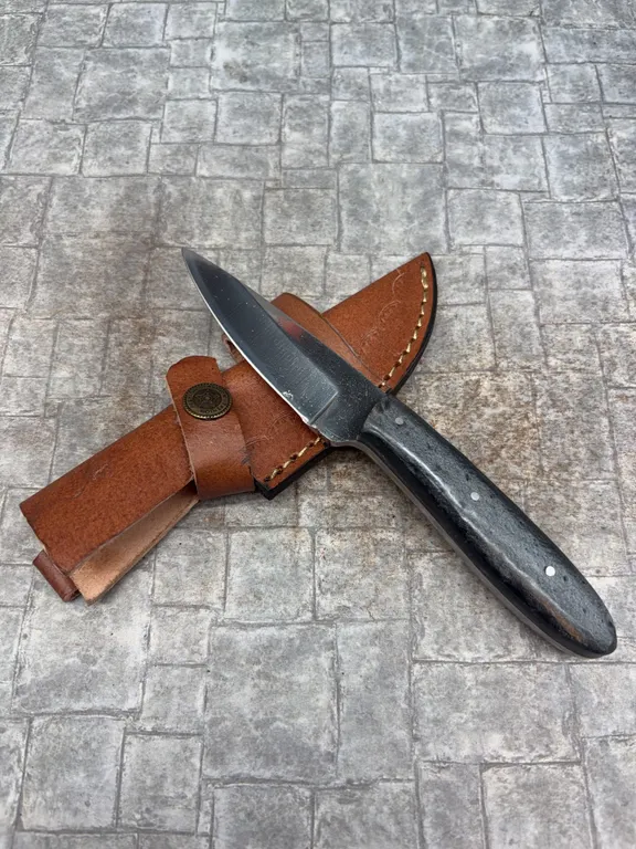 Handmade Stainless Steel Knife with Leather Sheath
