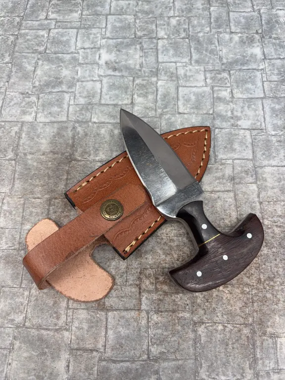 Handmade Stainless Steel Knife with Leather Sheath