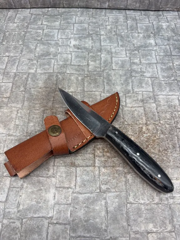 Handmade Stainless Steel Knife with Leather Sheath