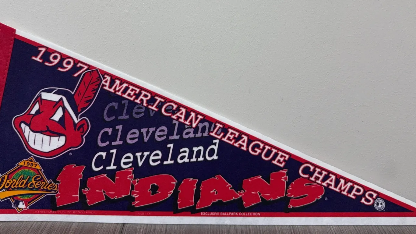 1997 Cleveland Indians American League Champions & World Series Souvenir Pennant