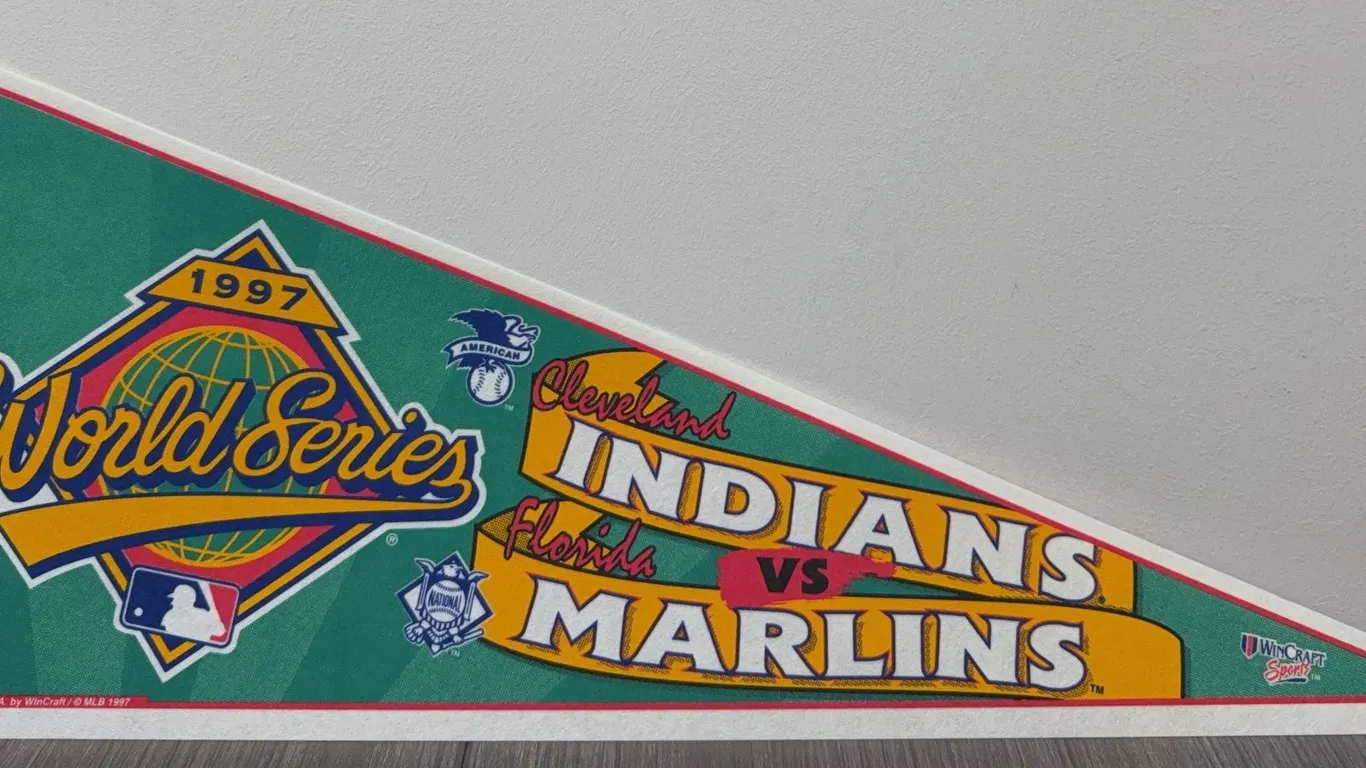 1997 Cleveland Indians vs. Florida Marlins World Series Souvenir Pennant