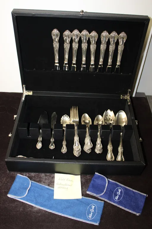 International Sterling Wild Rose Flatware Set & Chest