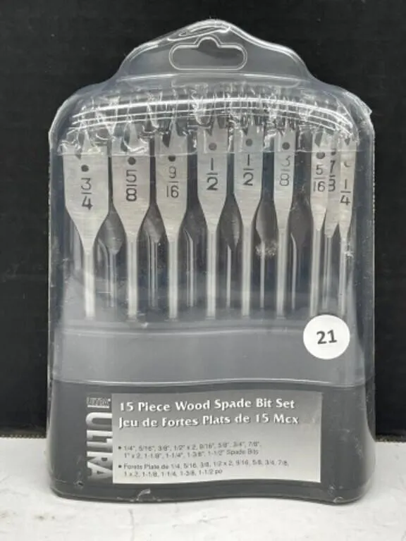 15pc Wood Spade Bit Set - Unopened