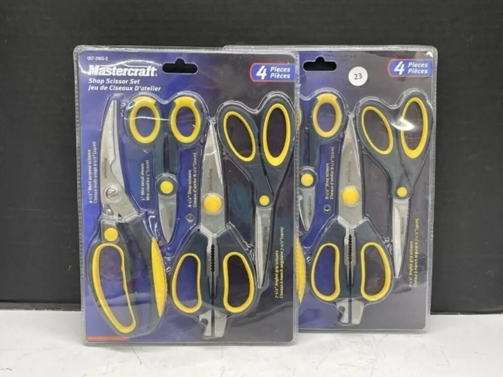 (2) Mastercraft 4pc Shop Scissor Sets - Unopened