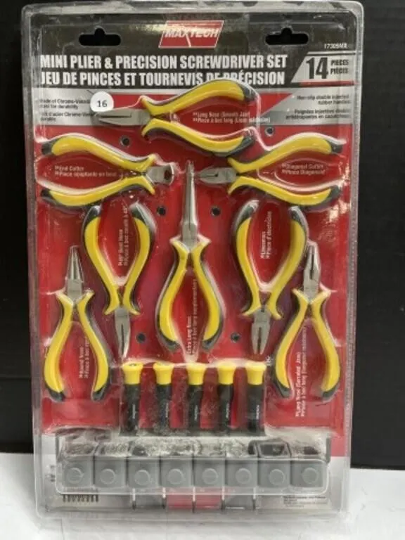 14pc Mini Plier & Precision Screwdriver Set