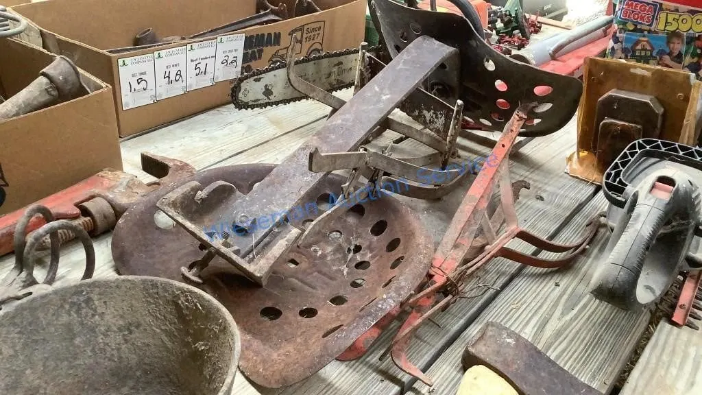 IMPLEMENT SEATS AND VINTAGE CULTIVATOR PIECES
