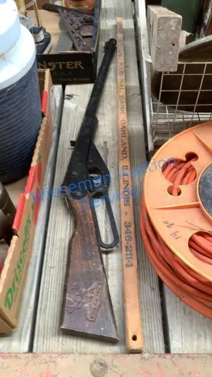 ADVERTISING YARD STICK AND BUCK BB GUN