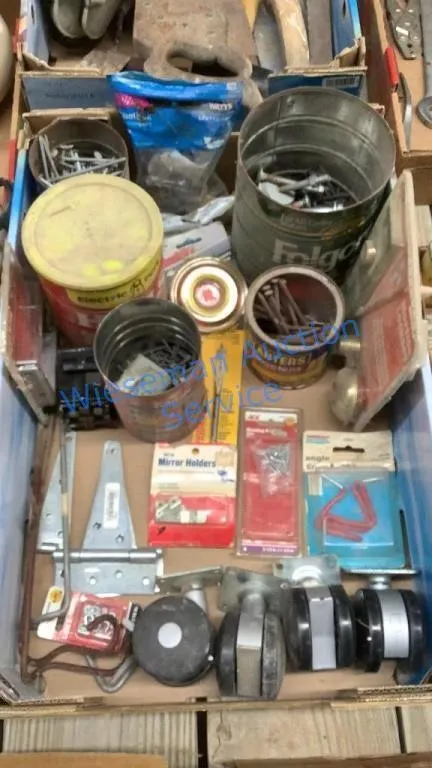 HARDWARE, HINGES, MIRROR HOLDERS, ETC