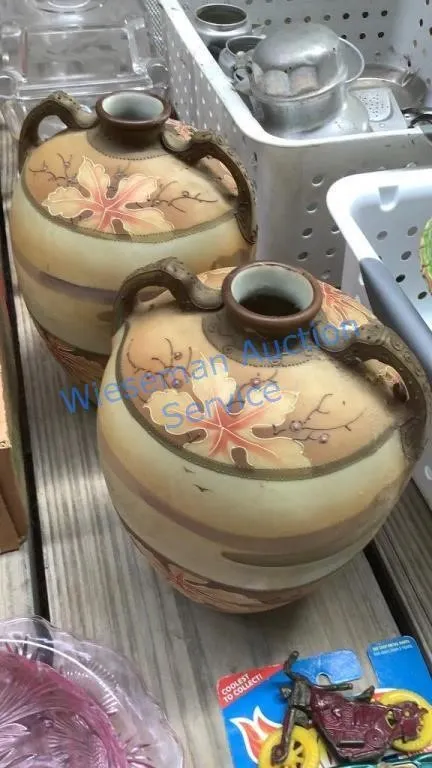 VINTAGE HAND PAINTED VASES