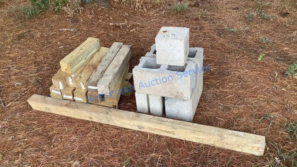 CINDER BLOCKS AND WOOD BLOCKS