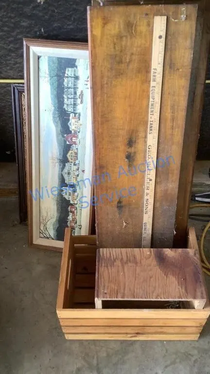 ADVERTISING YARD STICKS, WOOD CRATES, NORMAN