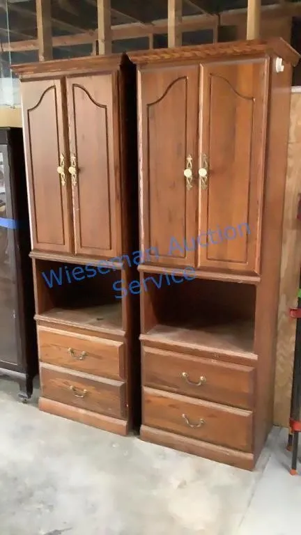 TWO WOODEN CABINETS