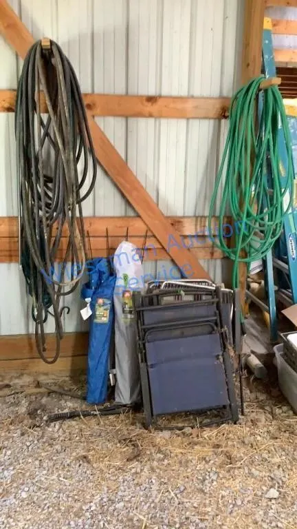 GARDEN HOSES AND LAWN CHAIRS