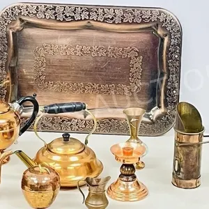 misc copper teapots & decor