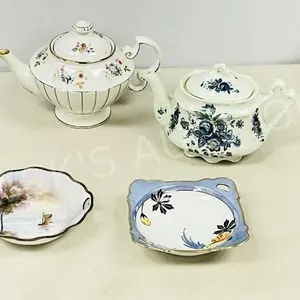 collection of hand painted china ware