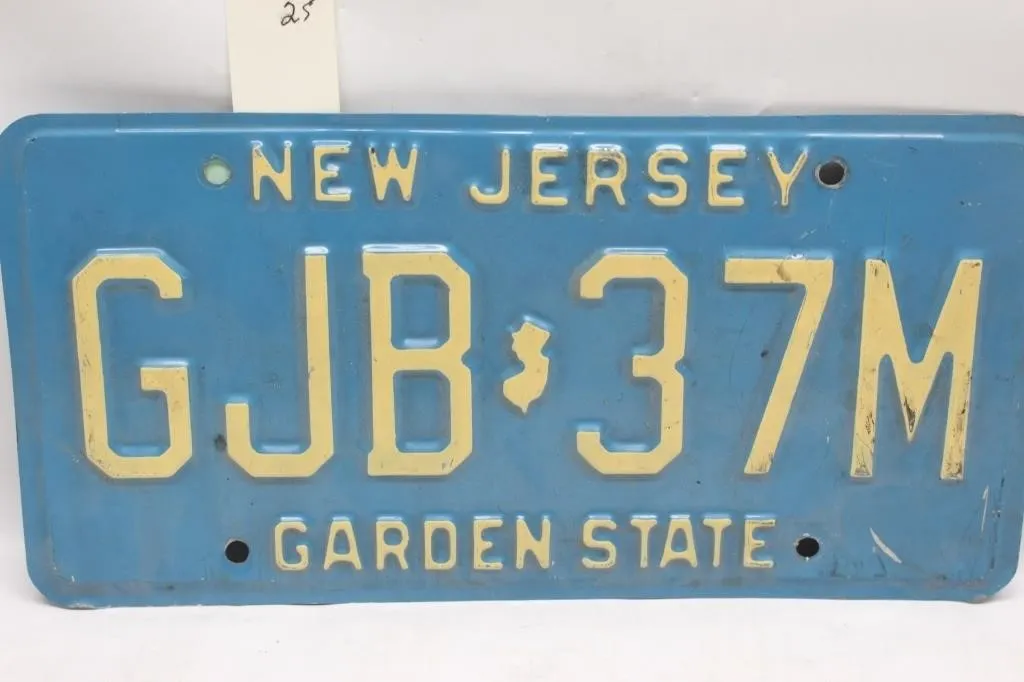 New Jersey License Plate GJB-37M