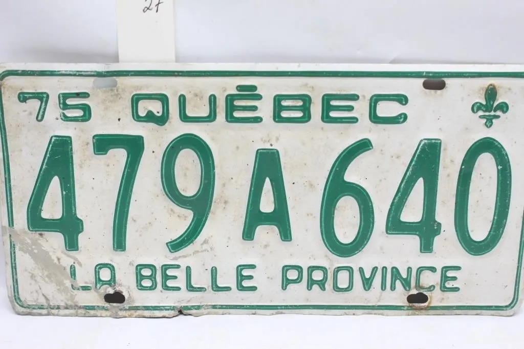1975 Quebec Plate