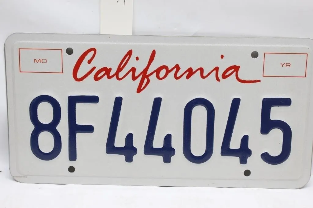 California License Plate 8F44045