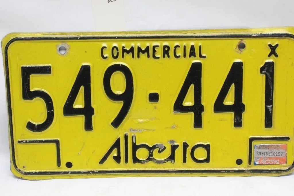 Alberta Commercial License Plate 549-441