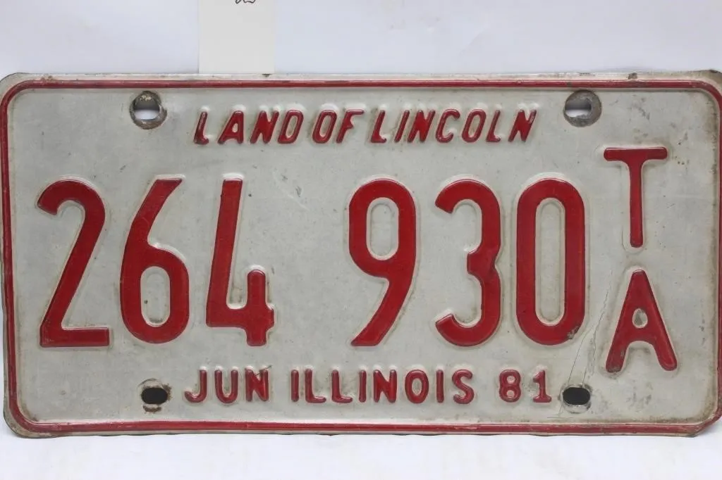 Illinois License Plate, 1981