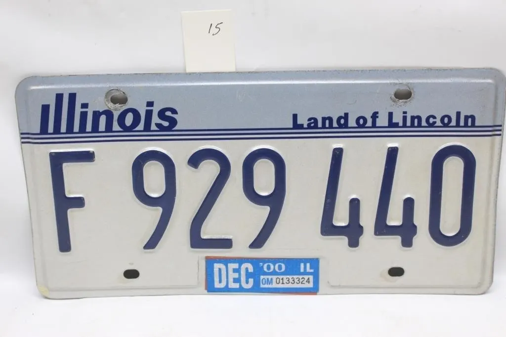Illinois License Plate F 929 440