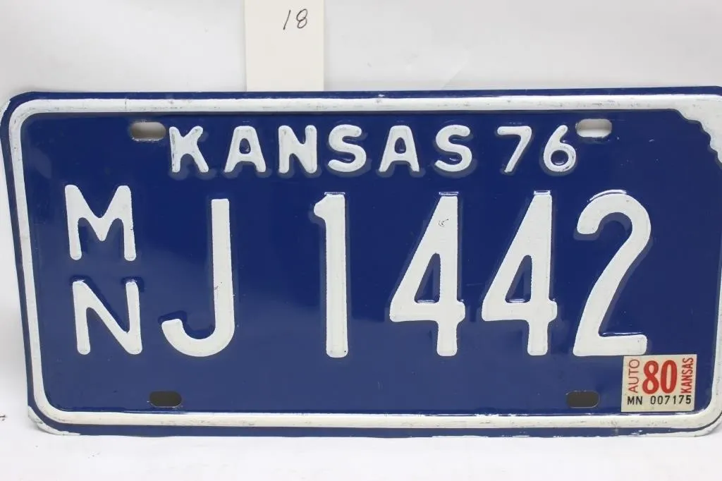 Kansas 1976 License Plate