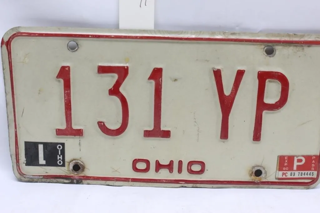 Vintage Ohio License Plate 131 YP