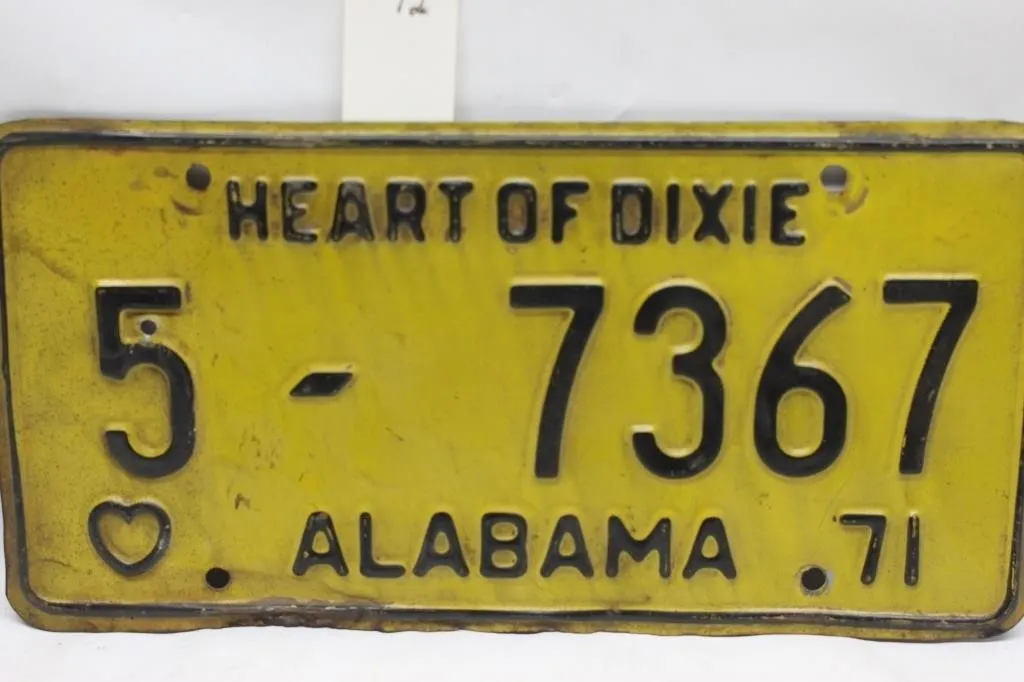 1971 Alabama License Plate 5-7367