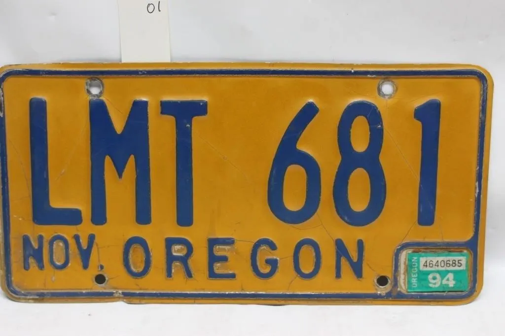 1994 Oregon License Plate LMT 681