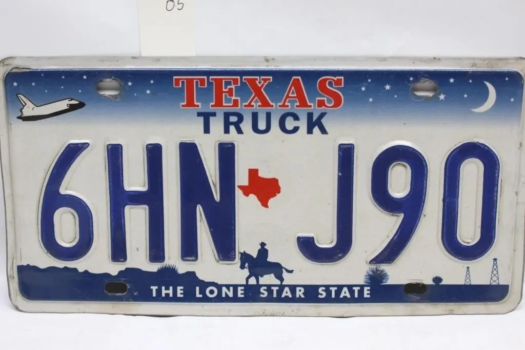 Texas Truck License Plate 6HN J90