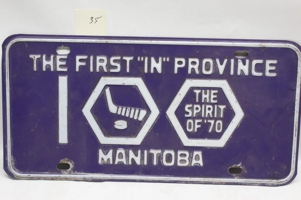 Manitoba "Spirit of '70" Hockey License Plate