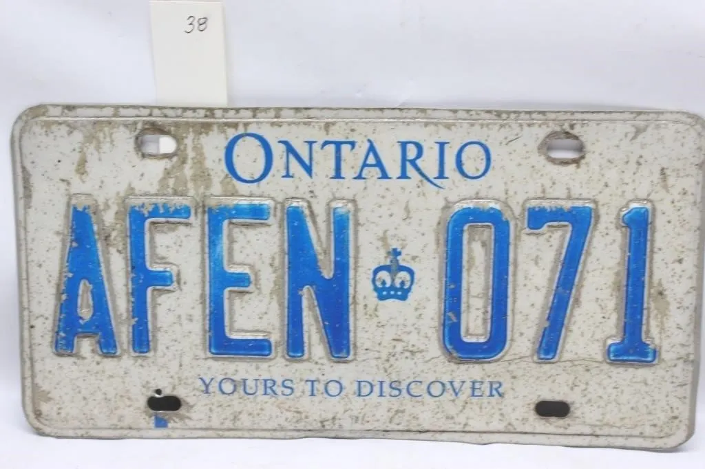 Ontario License Plate AFEN 071
