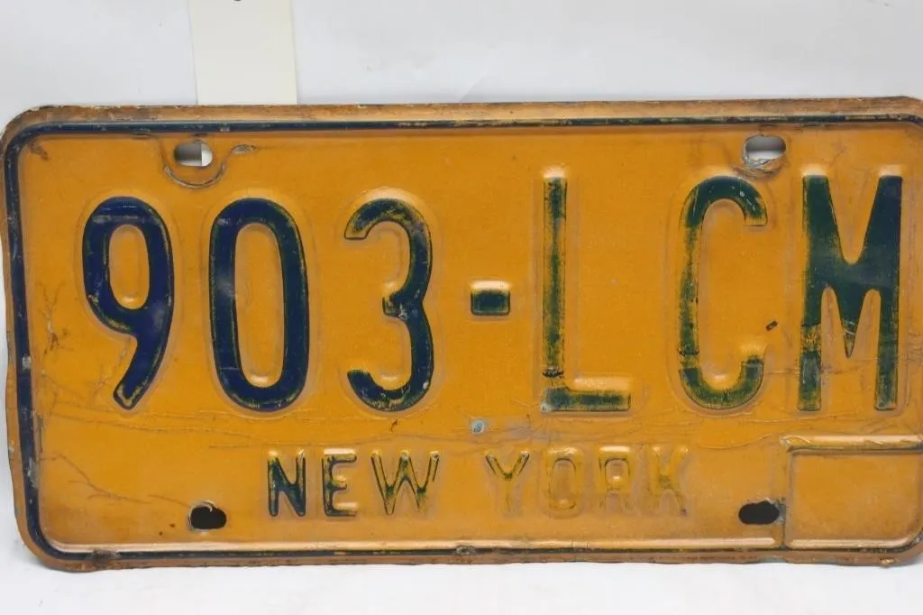 New York License Plate 903-LCM