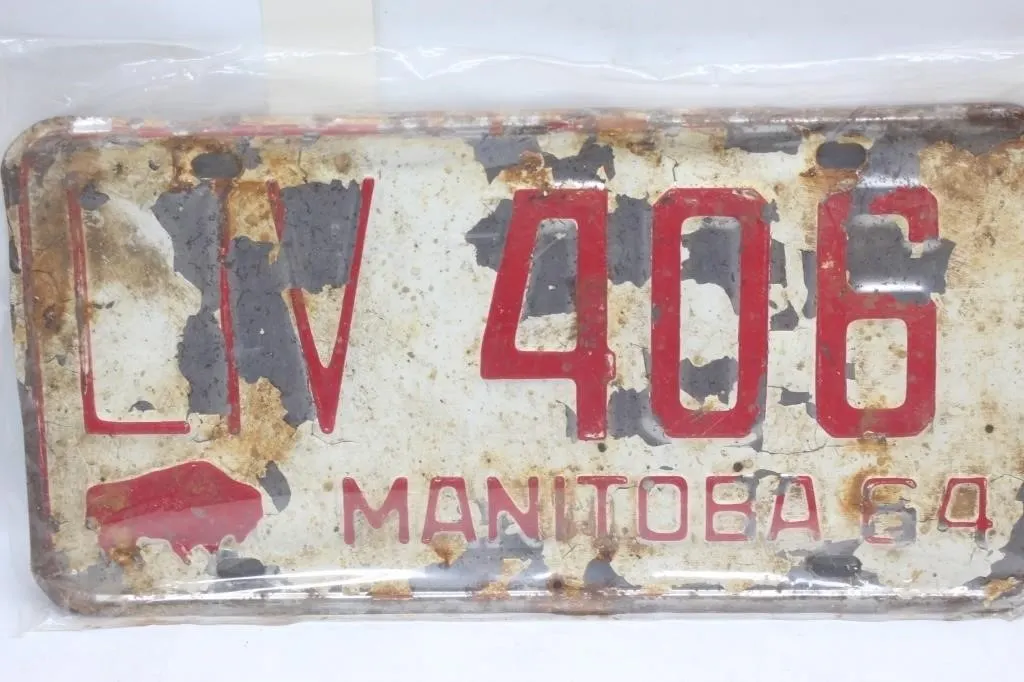 1964 Manitoba License Plate LTV 406